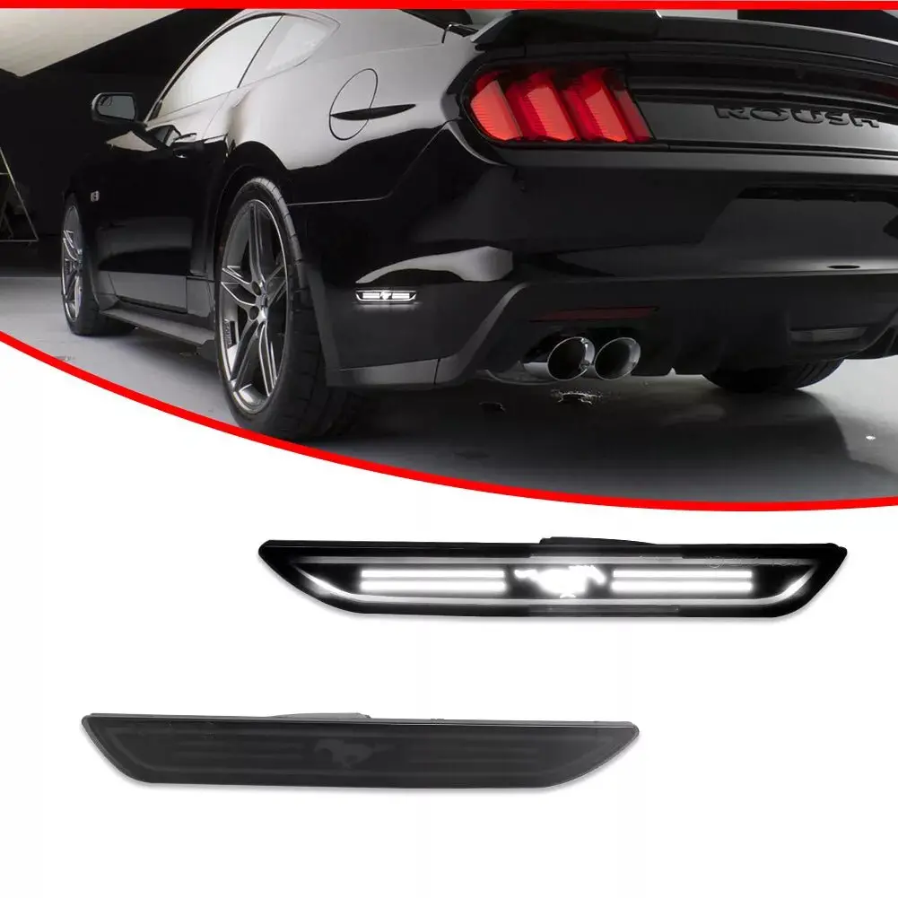 Mustang 15-23 Rear Smoked Mustang Led Side Markers 1