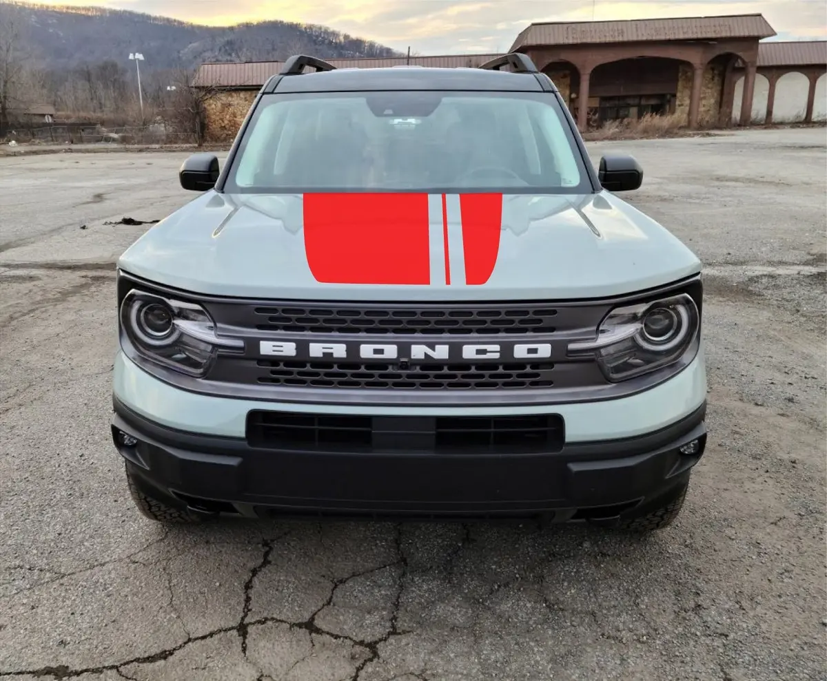 Offset Stripes Hood Decal Cover For 2021-2025 Ford Bronco Sport 5