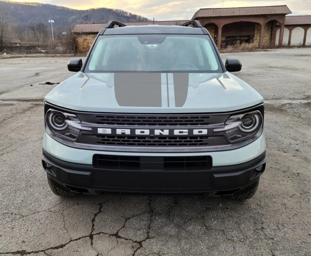 Offset Stripes Hood Decal Cover For 2021-2025 Ford Bronco Sport 4