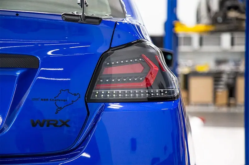 Olm Evolution Tail Lights (Clear Lens, Black Base, Red Bar) - 2015-2021 Wrx / Sti 1