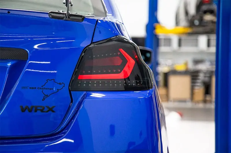 Olm Evolution Tail Lights (Smoked Lens, Black Base, White Bar) - 2015-2021 Wrx / Sti 1
