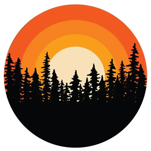Ombre Sunset In The Woods Spare Tire Cover For Rv, Jeep, Camper & More 1