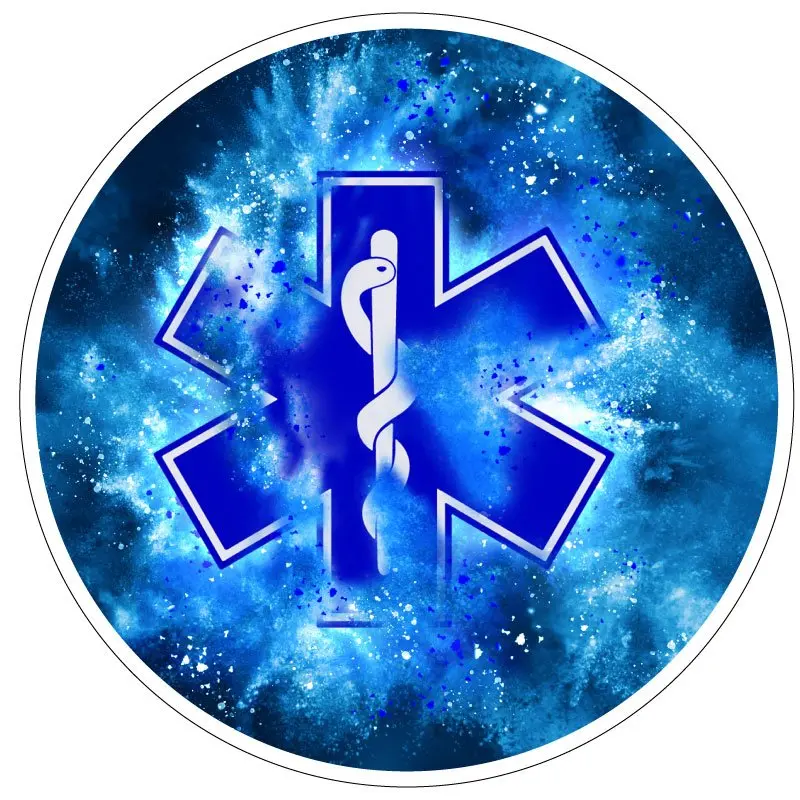 Paramedic Insignia - Blue Explosion Spare Tire Cover For Jeep, Rv, Camper, Bronco 2