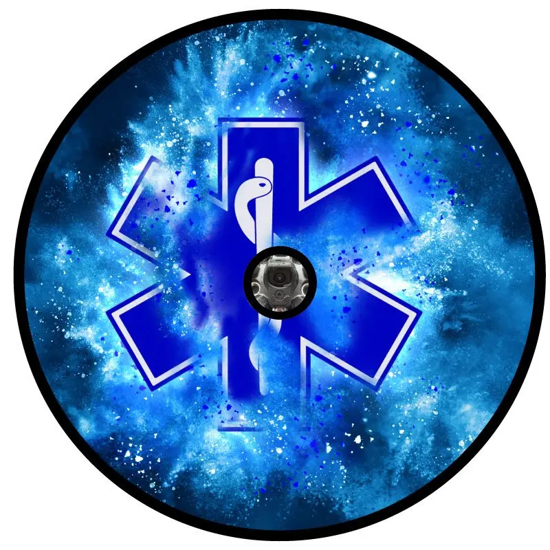 Paramedic Insignia - Blue Explosion Spare Tire Cover For Jeep, Rv, Camper, Bronco 5