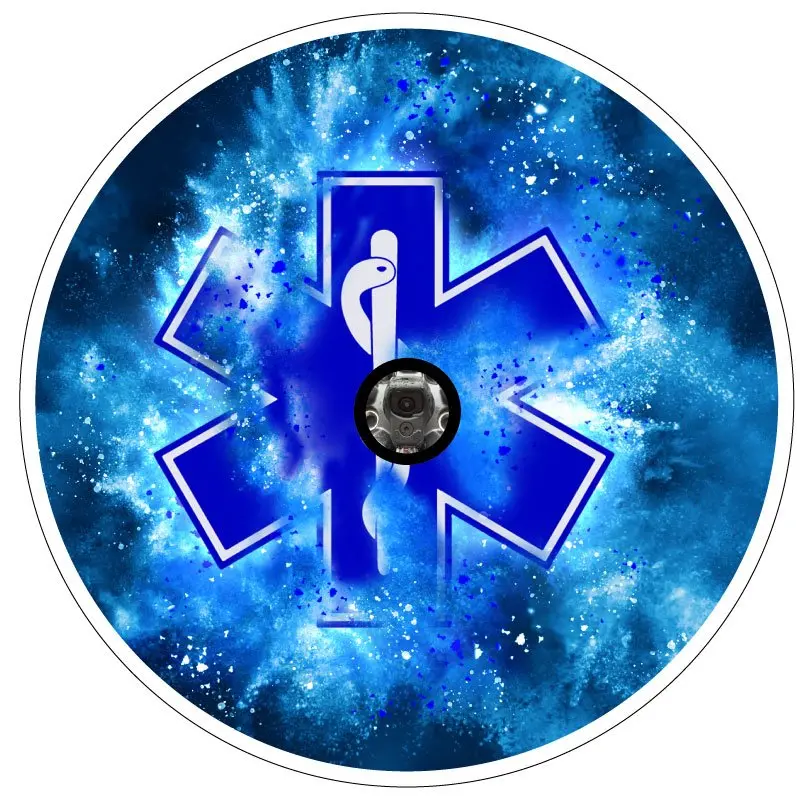 Paramedic Insignia - Blue Explosion Spare Tire Cover For Jeep, Rv, Camper, Bronco 6