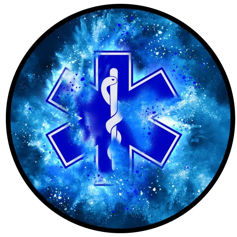 Paramedic Insignia - Blue Explosion Spare Tire Cover For Jeep, Rv, Camper, Bronco 1