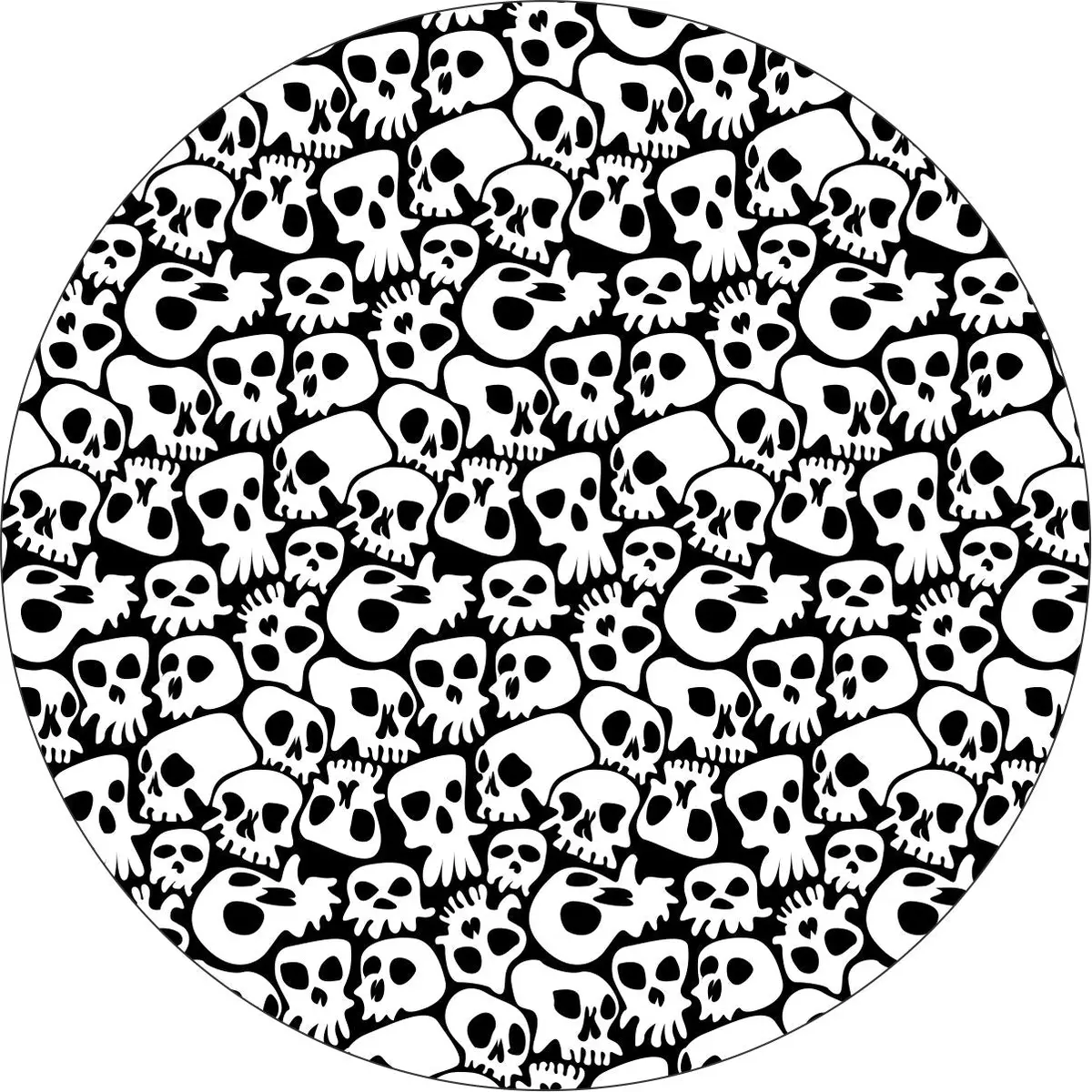 Pattern Of Skulls Spare Tire Cover For Jeep, Bronco, Rv, Camper, Trailers, & More 1