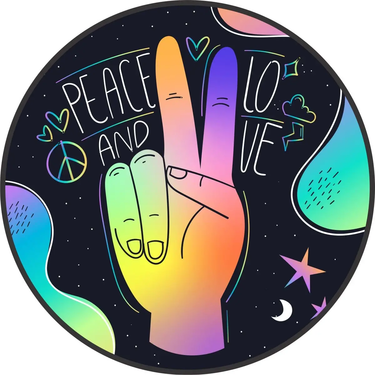 Peace And Love Hand Spare Tire Cover For Jeep Wranglers, Ford Broncos, Campers, Rv, Trailers, & More 1