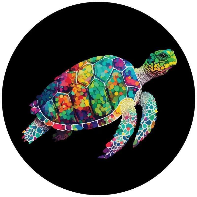 Pop Art Sea Turtle Spare Tire Cover For Jeep, Bronco, Rv, Camper, Van, & More 1