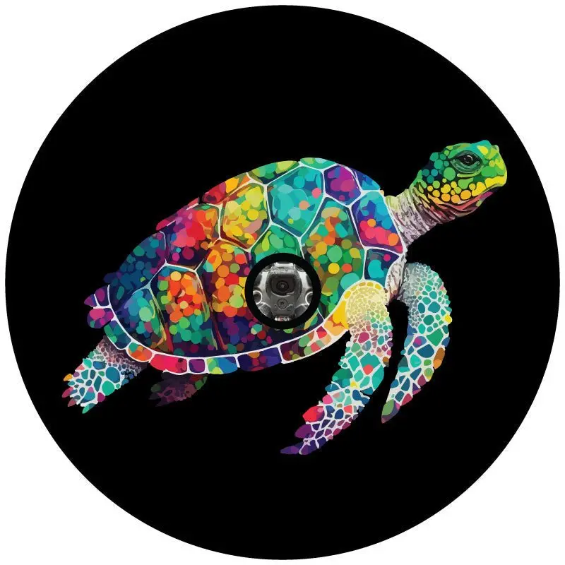 Pop Art Sea Turtle Spare Tire Cover For Jeep, Bronco, Rv, Camper, Van, & More 3