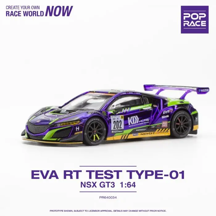 Pop Race 1/64 Eva Rt Test Type-01 Nsx Gt3 Limited Production (Sealed) 1