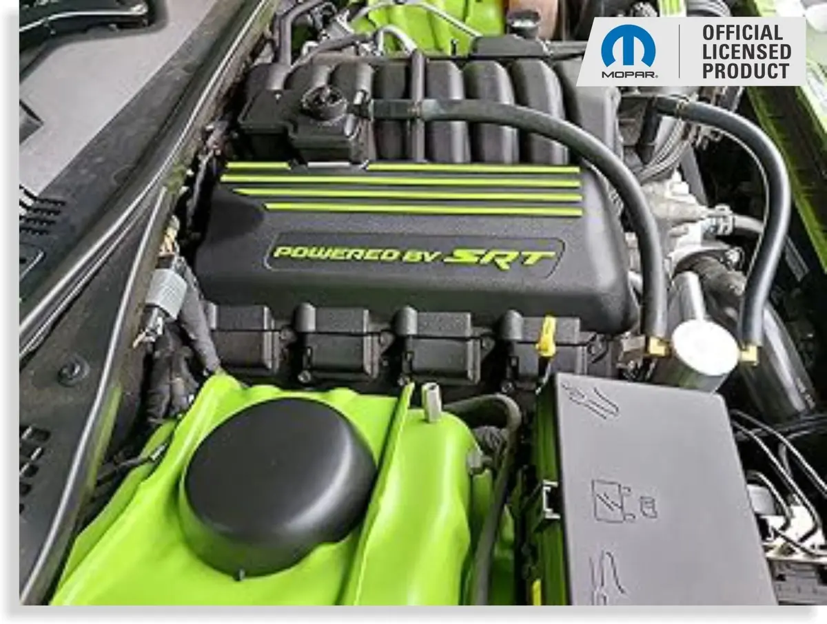 Powered By Srt Engine Cover Overlay Decals - 2015-2023 Challenger Scat Pack 1