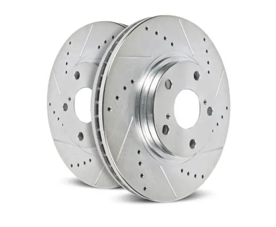 Powerstop Front Brake Rotors, Drilled & Slotted 2005-2023 Challenger/Charger (4-Piston) 1