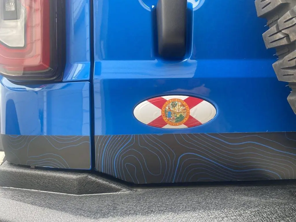 Printed Series Us States Ford Bronco Rear Oval Emblem Overlay (Full Print) - 2021-2024 Bronco / Bronco Sport 2