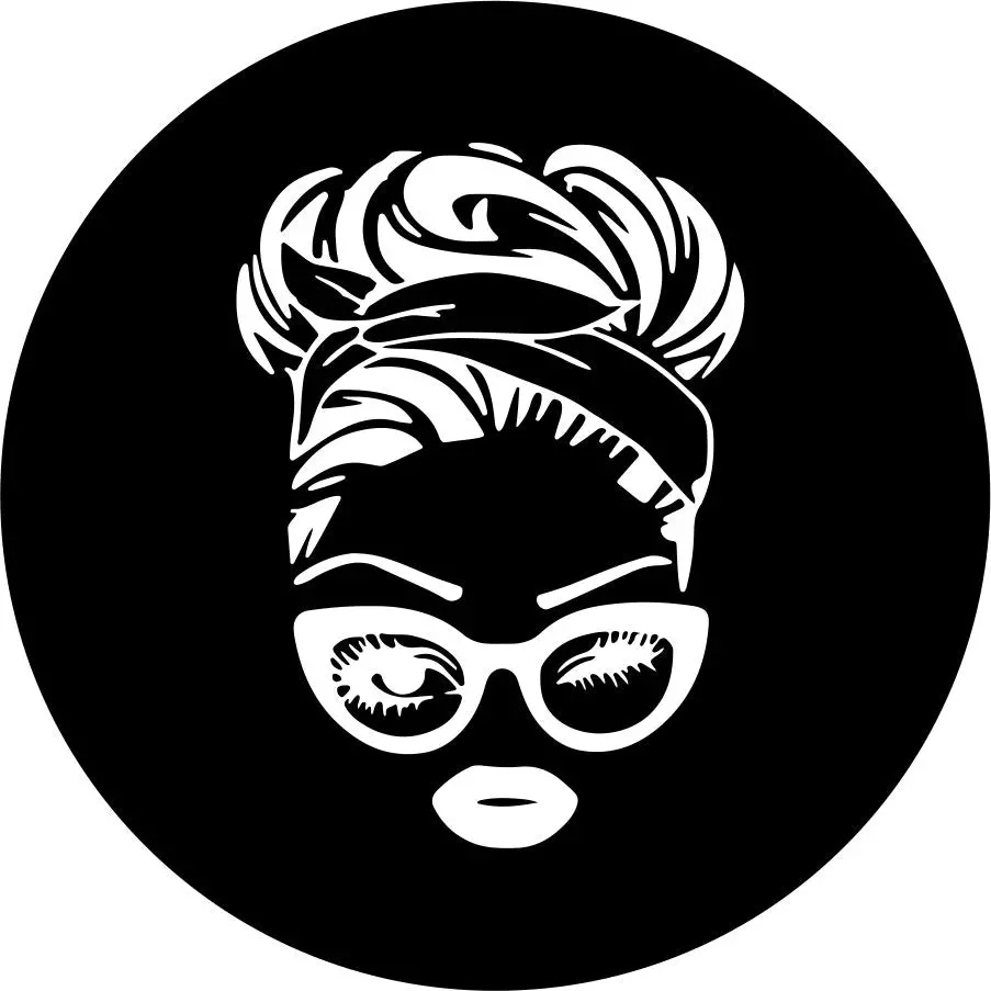 Retro 50'S Messy Bun + Glasses Silhouette 1
