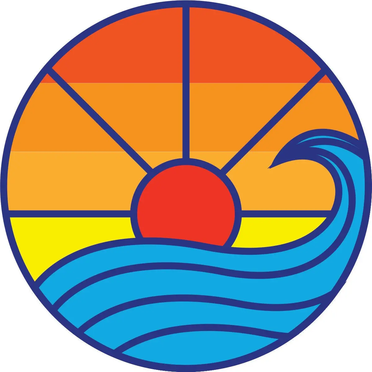 Retro Sun + Waves Geometric Simple Spare Tire Cover For Jeep, Rv, Camper, And More 1