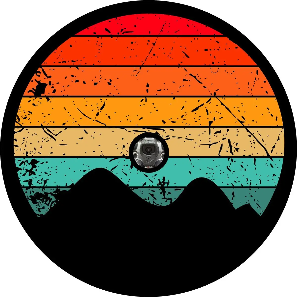 Retro Vintage Mountain & Sun - Spare Tire Cover | Jeep, Rv, Camper, Bronco 3