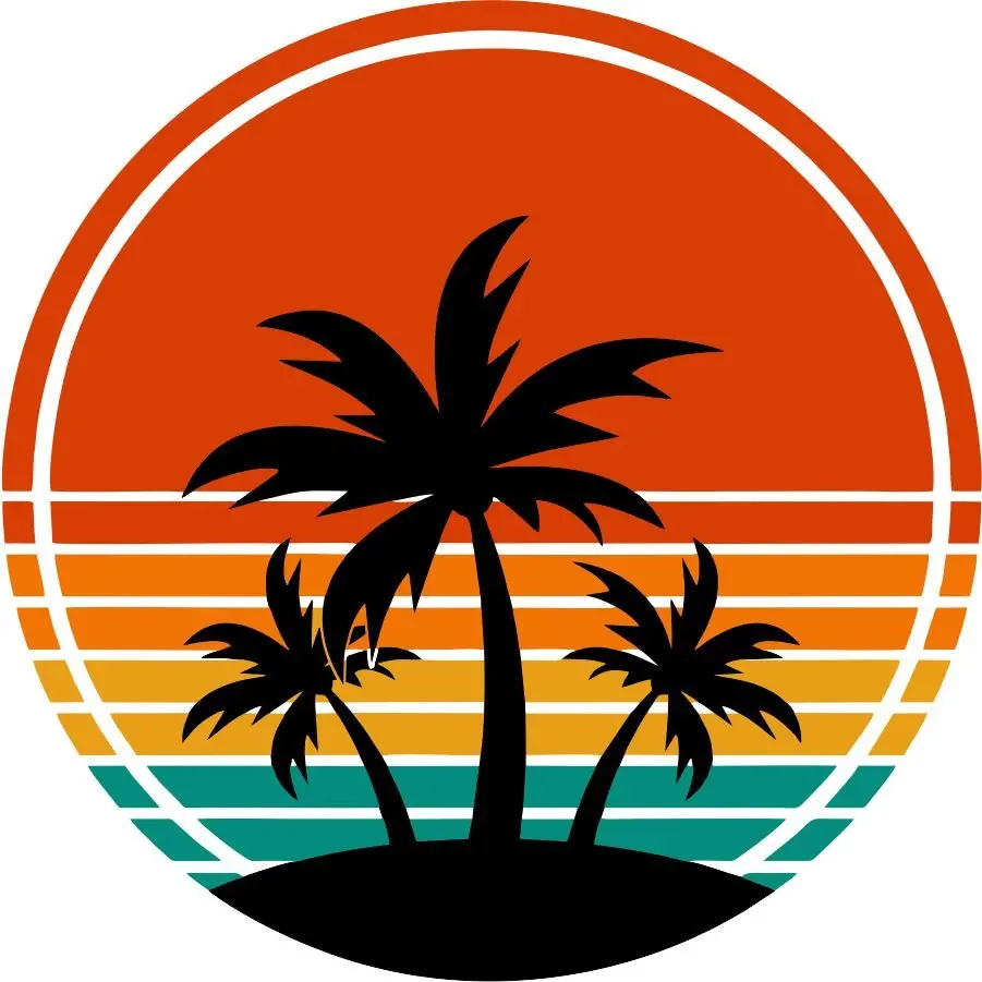 Retro Vintage Palm Tree Sunset 1