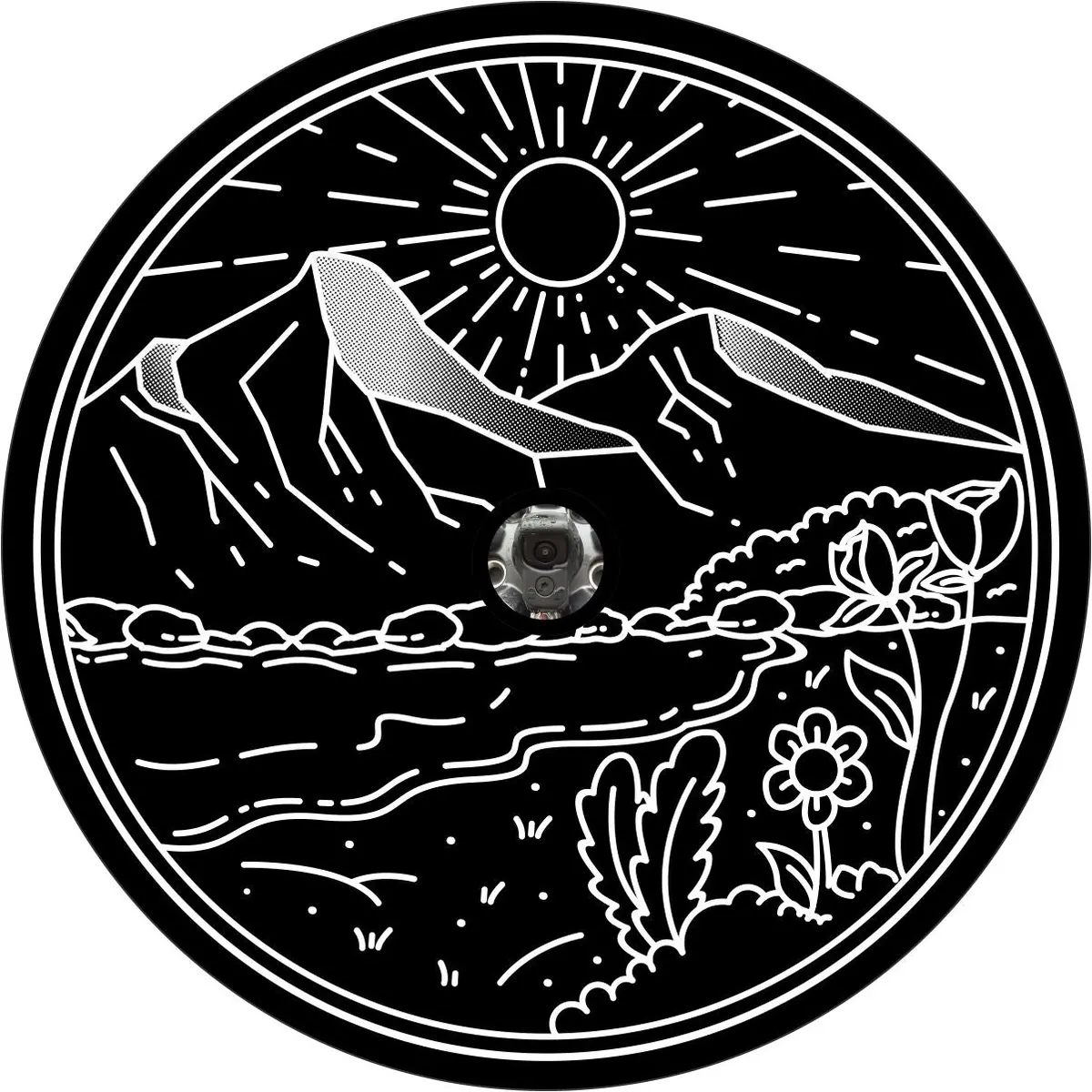 River & Flower Field Mountain Spare Tire Cover - Bronco, Jeep, Camper, Rv, Van, & More 3