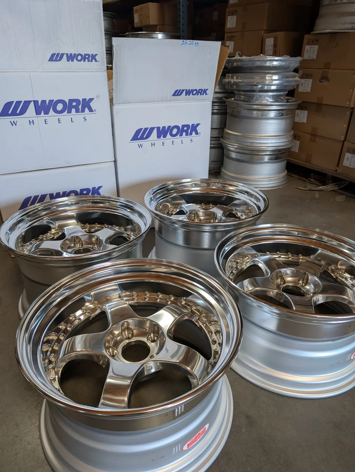 Work Meister S1 18" Three-Piece Forged Alloy Wheel with BBS-style BF Blue Finish – 5×114.3mm