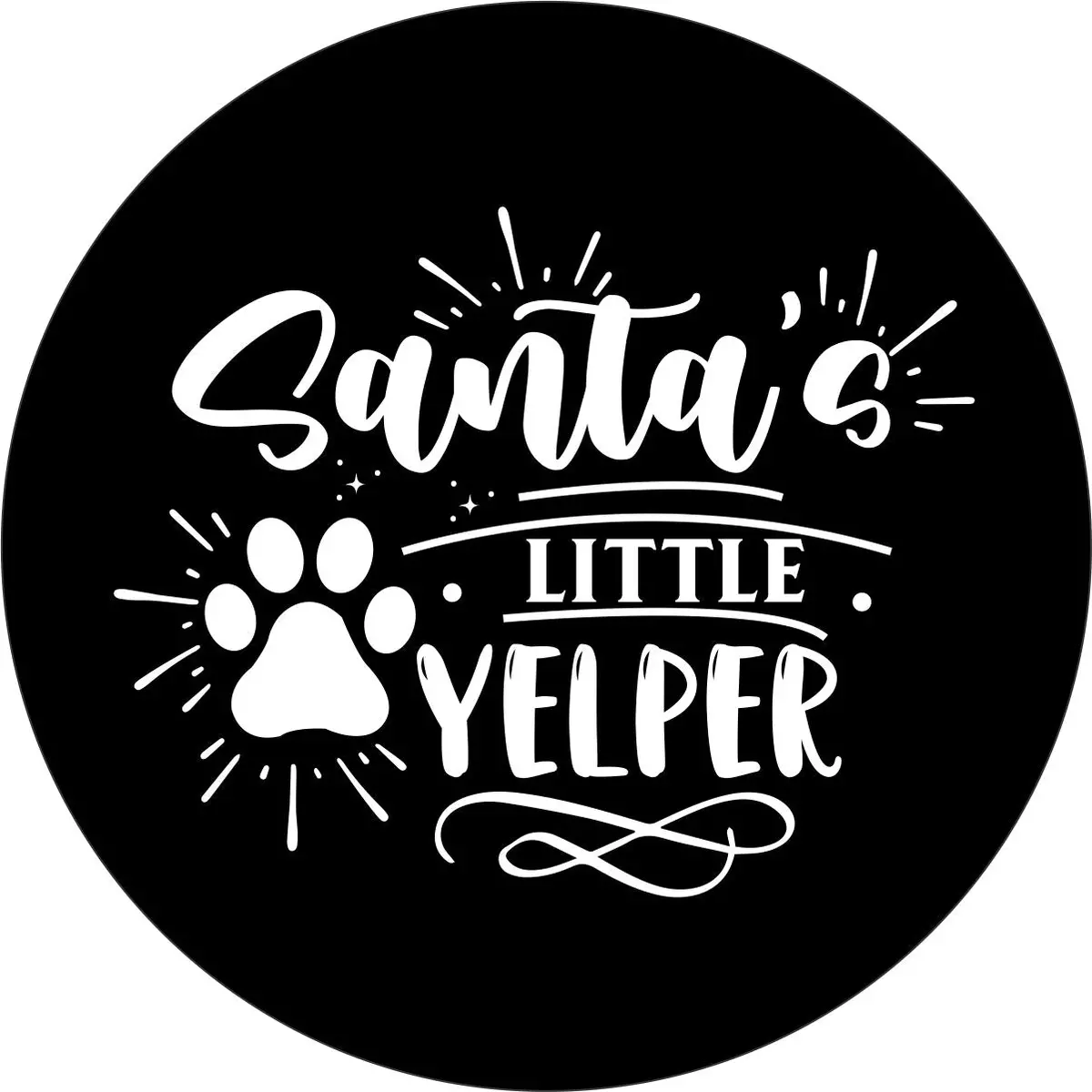Santa's Little Yelper Paw Print Spare Tire Cover For Jeep, Rv, Bronco, Camper, & More 1