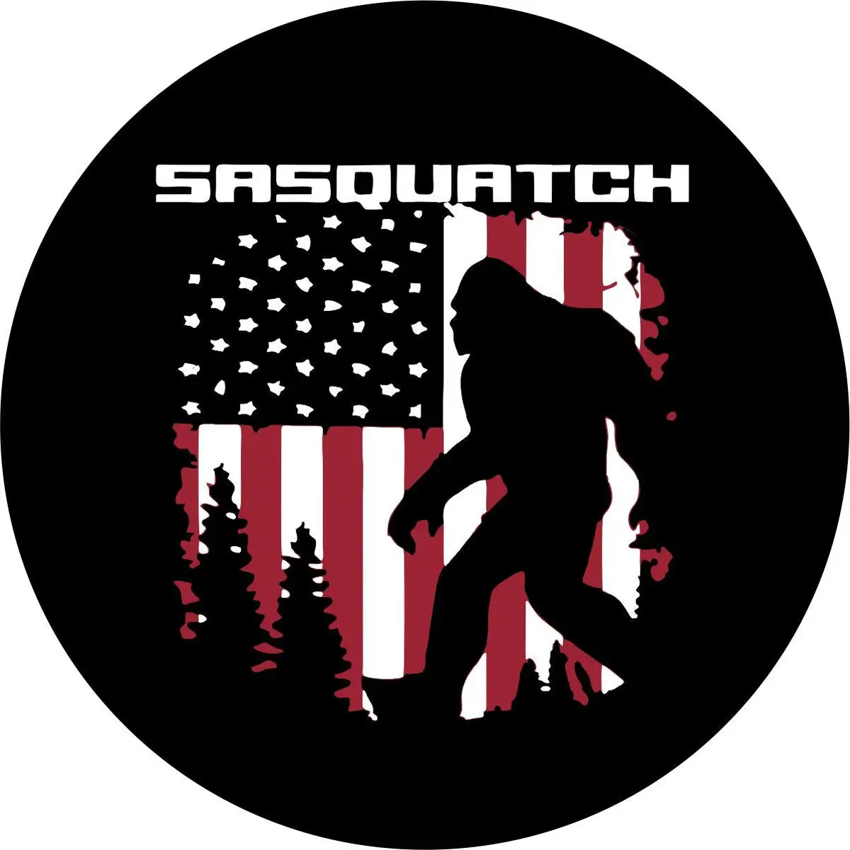 Sasquatch American Flag Spare Tire Cover For Jeep, Bronco, Rv, & More 1