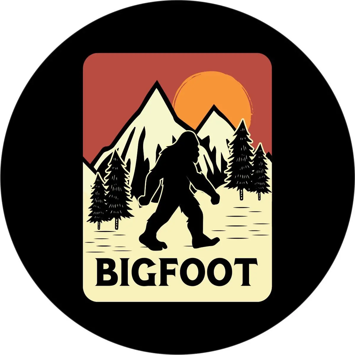 Sasquatch Vintage Spare Tire Cover Design For Bronco, Rv, Camper, Jeep, & More 1