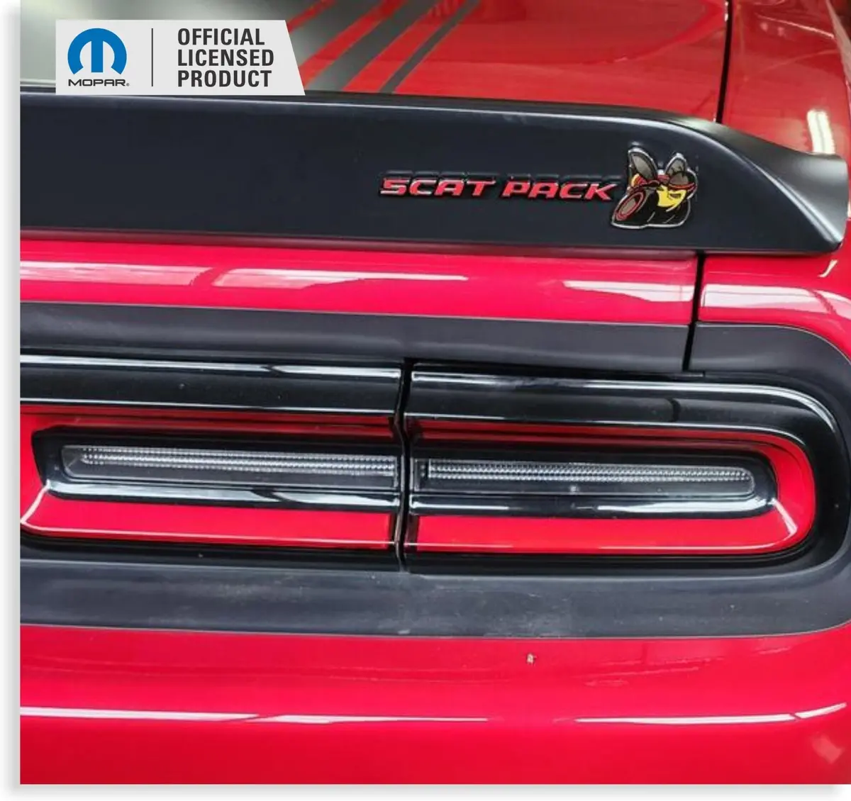 Scat Pack Spoiler Emblem Overlay Decal Sticker - 2020-2022 Challenger Scat Pack 1