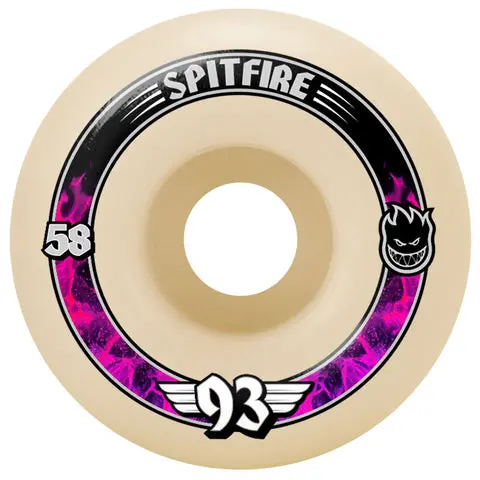 Spitfire Formula Four Radial Soft Sliders – 93A Durometer, 58mm Diameter Skateboard Wheels
