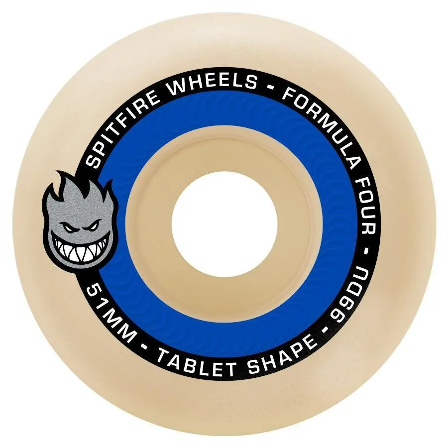 Spitfire Formula Four 99A Skateboard Wheels – 52mm Diameter