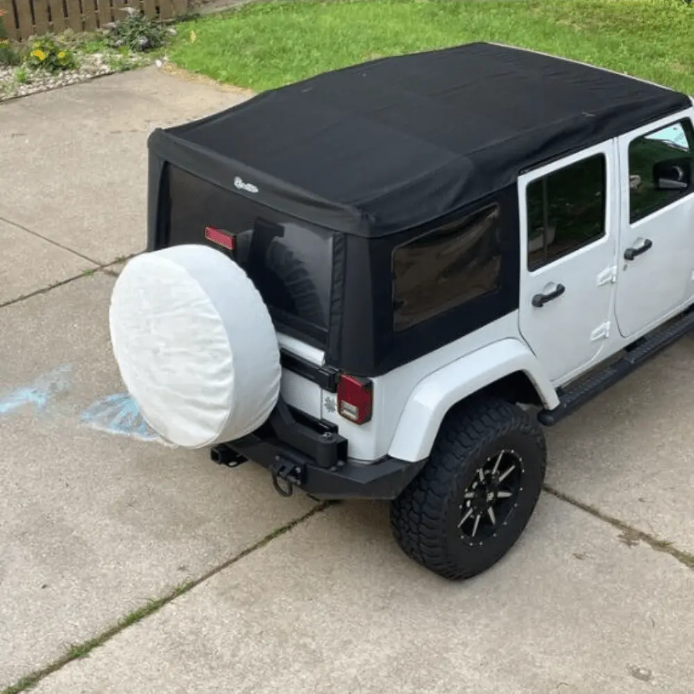 Simple Solid White Spare Tire Cover For Jeep, Bronco, Rv, Camper, Vans, & More 1
