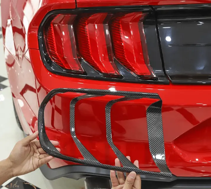 Speedlogix Carbon Print Rear Tail Light Covers 2018-2023 Mustang 1