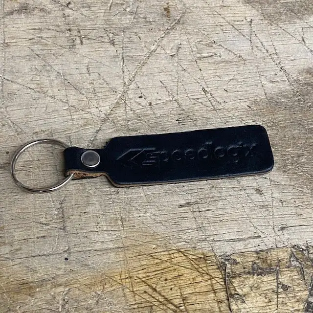 Speedlogix Logo Dyed Leather Keychain 1