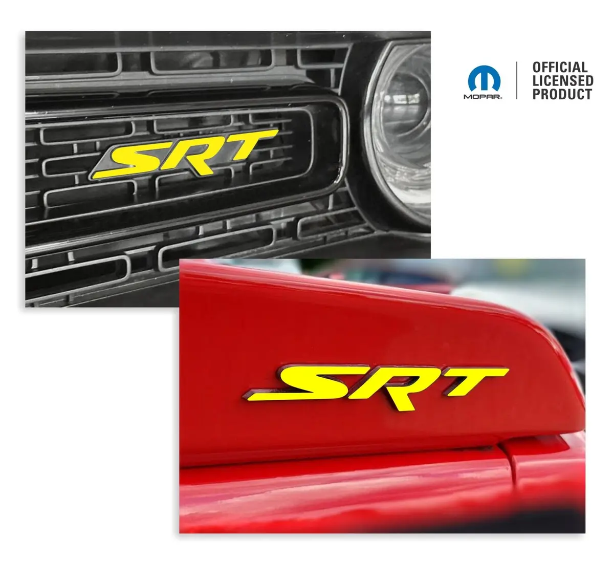Srt Front And Rear Emblem Overlay Decals - 2015-2016 Challenger Srt Hellcat 1