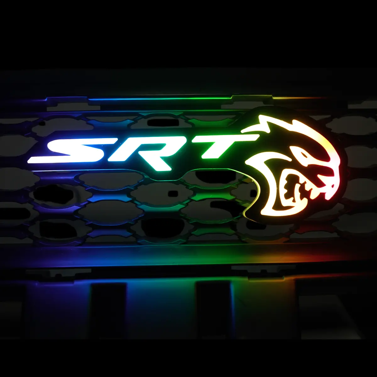 Srt Hellcat Led Emblem Badge: (Multicolor) 1