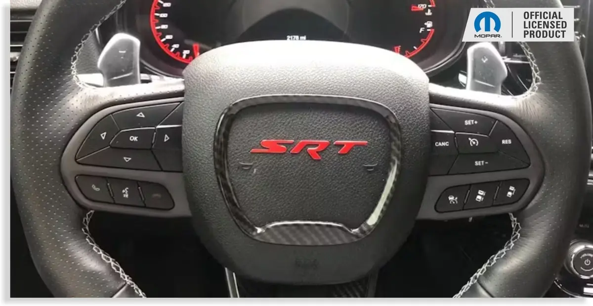 Srt Steering Wheel Emblem Overlay Decal   - 15-23 Challenger Srt 1