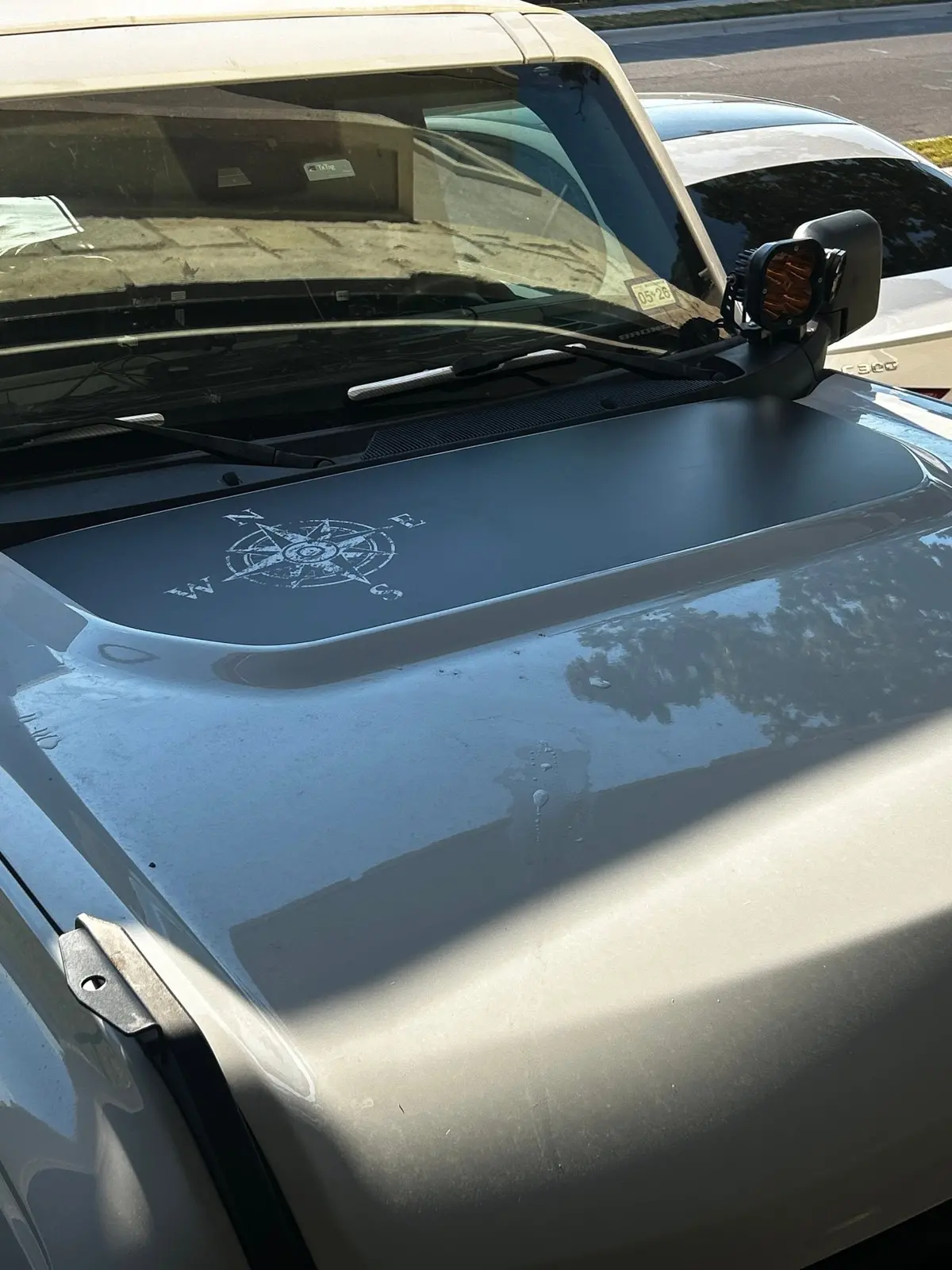 Stealth Black Compass Rose Hood Overlay (Printed Series) - 2021+ Bronco 1