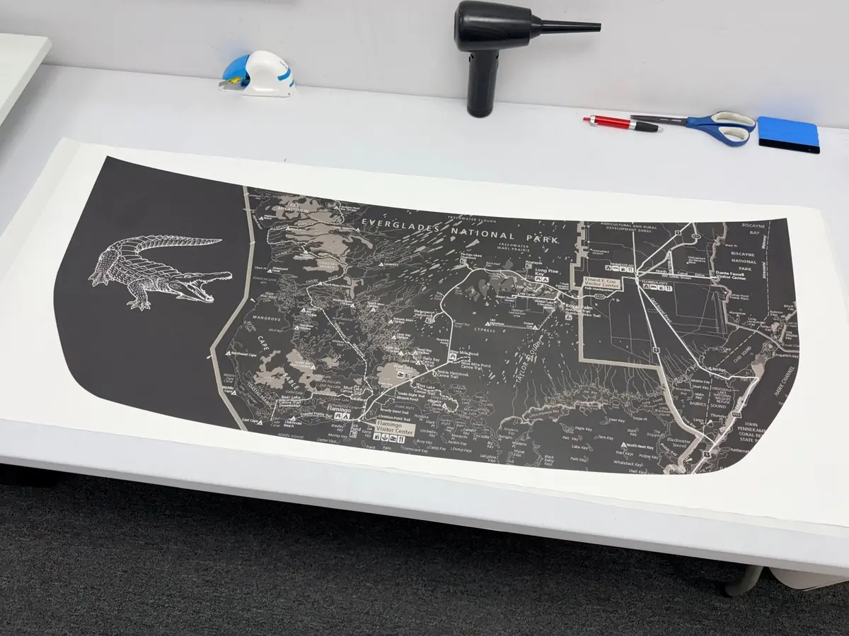 Stealth Clear Everglades Topographic Map Hood Overlay - 2021+ Bronco 3