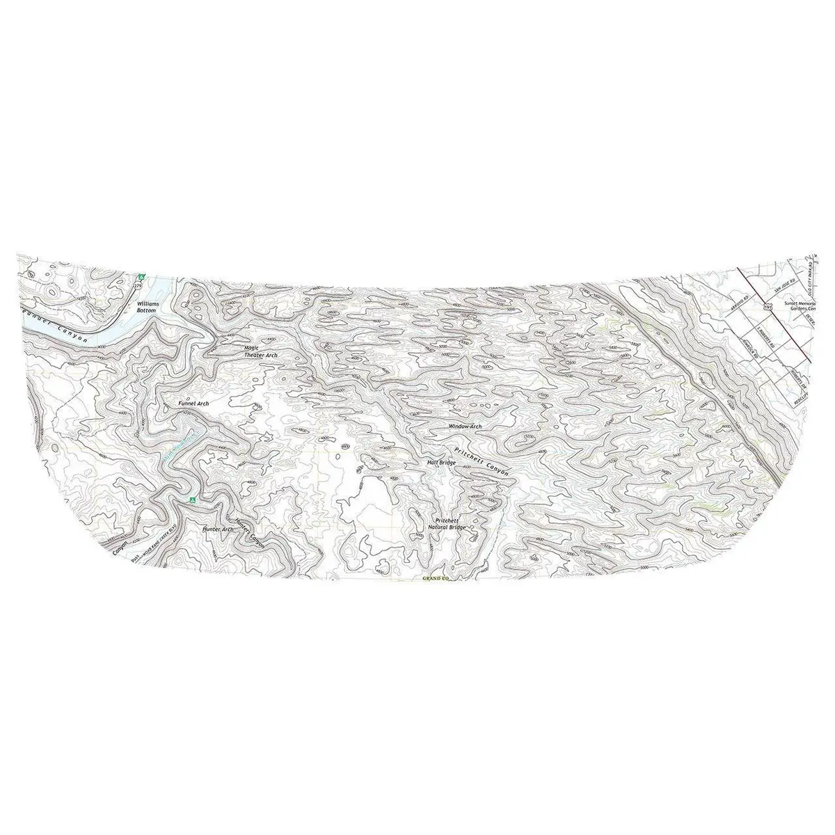 Stealth Clear Moab Topographic Map Hood Overlay - 2021+ Bronco 1