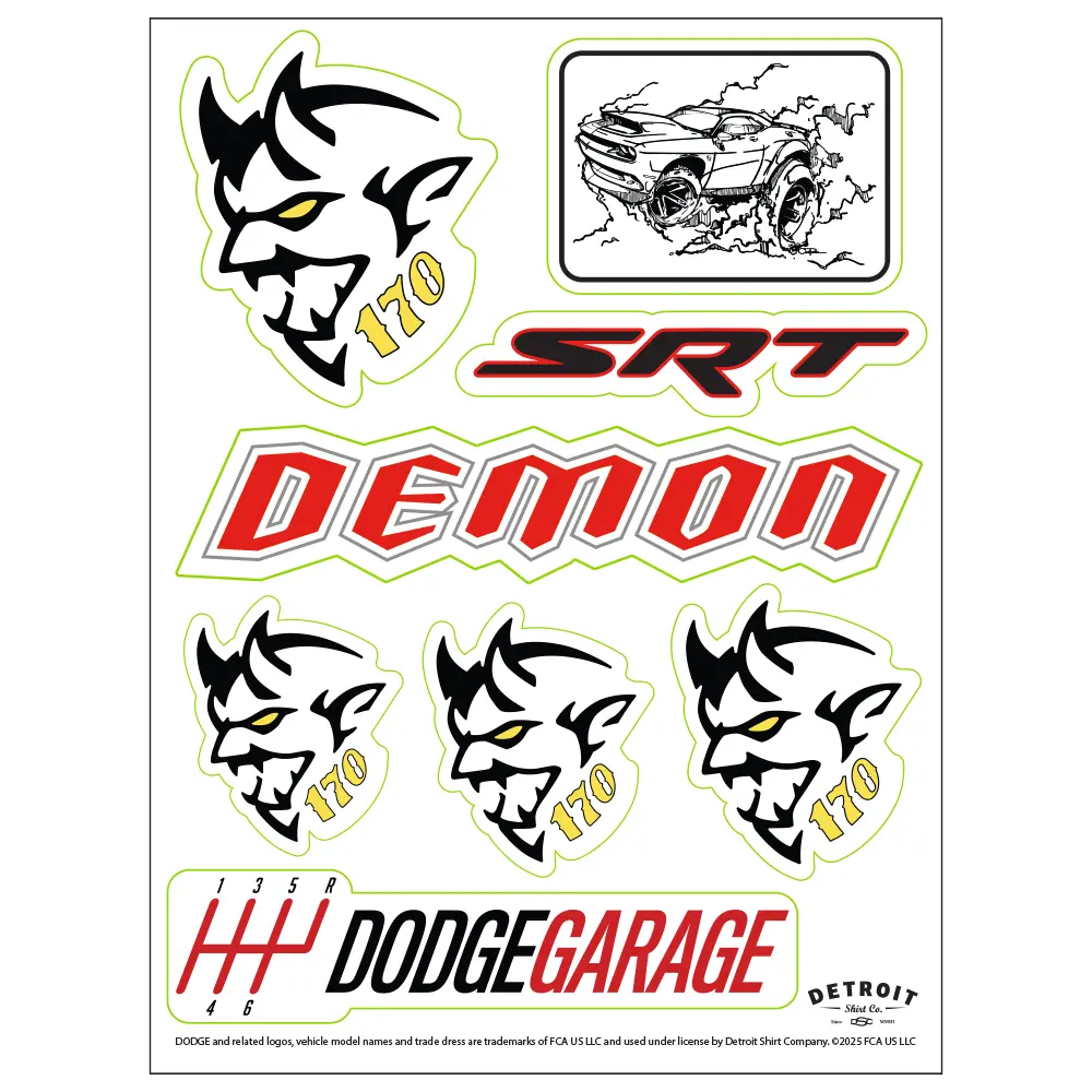 Sticker Sheet - Dodge Demon 170 1