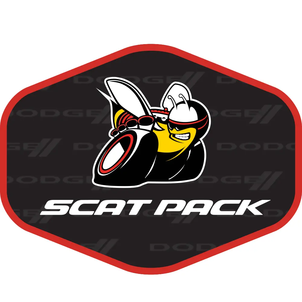 Sticker - Dodge Scat Pack With Rhombus Hex 1
