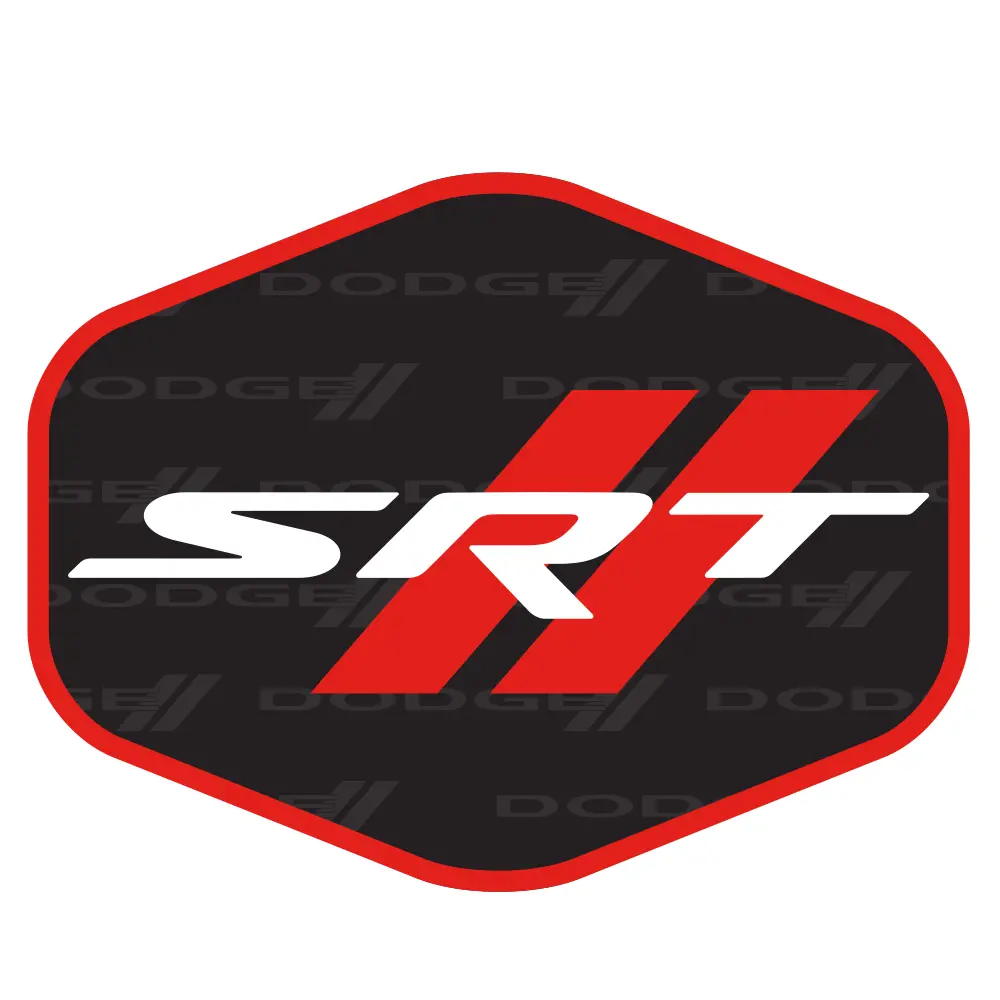 Sticker - Dodge Srt With Dodge Rhombus Hex 1