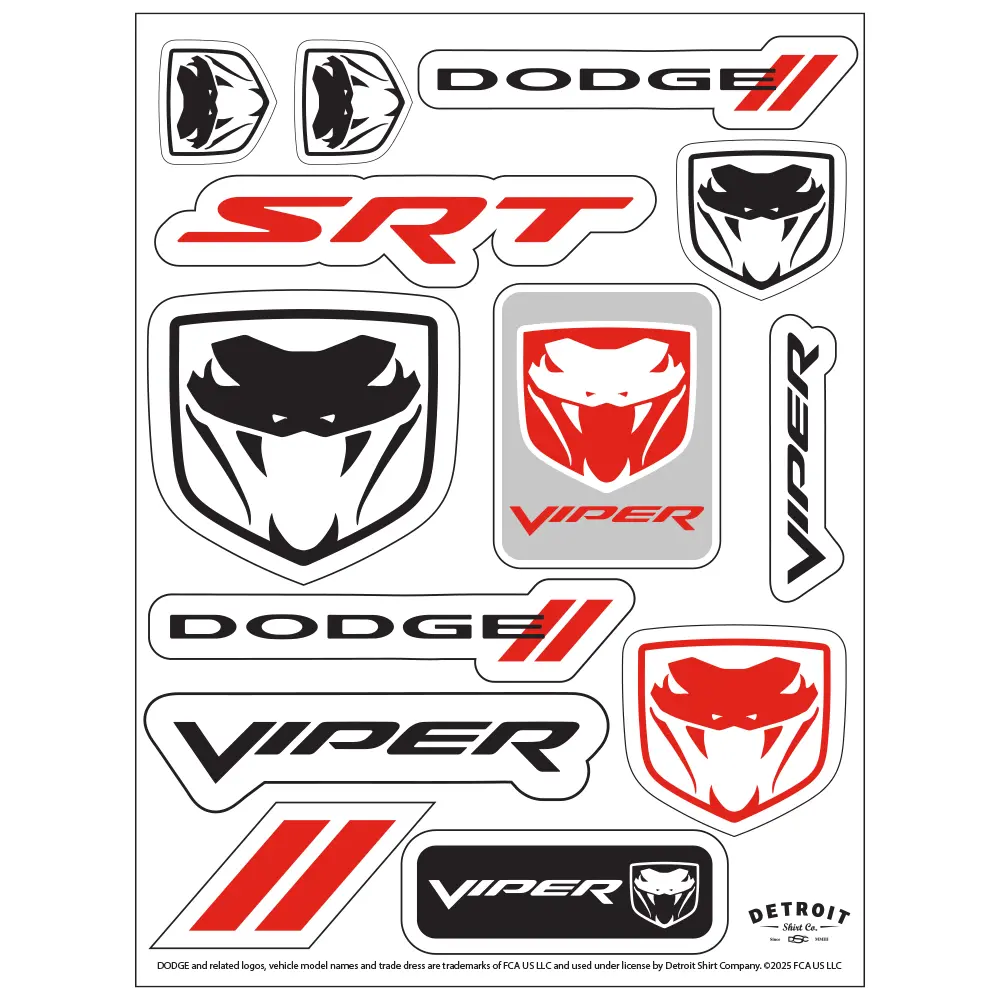 Sticker Sheet - Dodge Viper Fangs 1