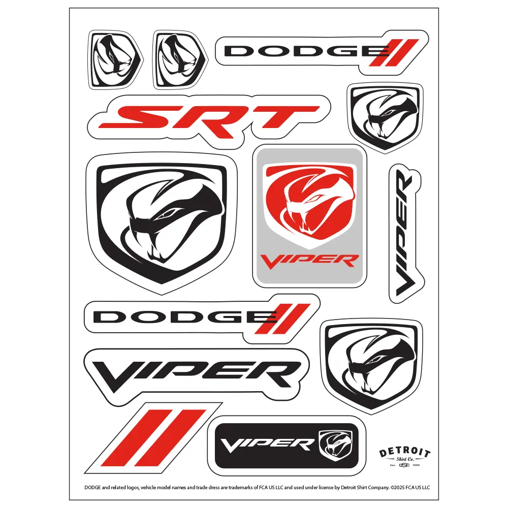 Sticker Sheet - Dodge Viper Stryker 1