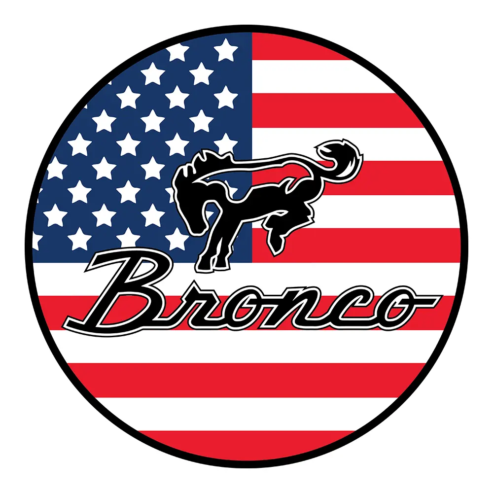 Sticker - Ford Bronco Flag - Round 1