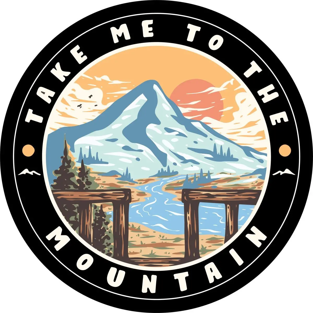 Take Me To The Mountain River Landscape - Custom Spare Tire Cover 1