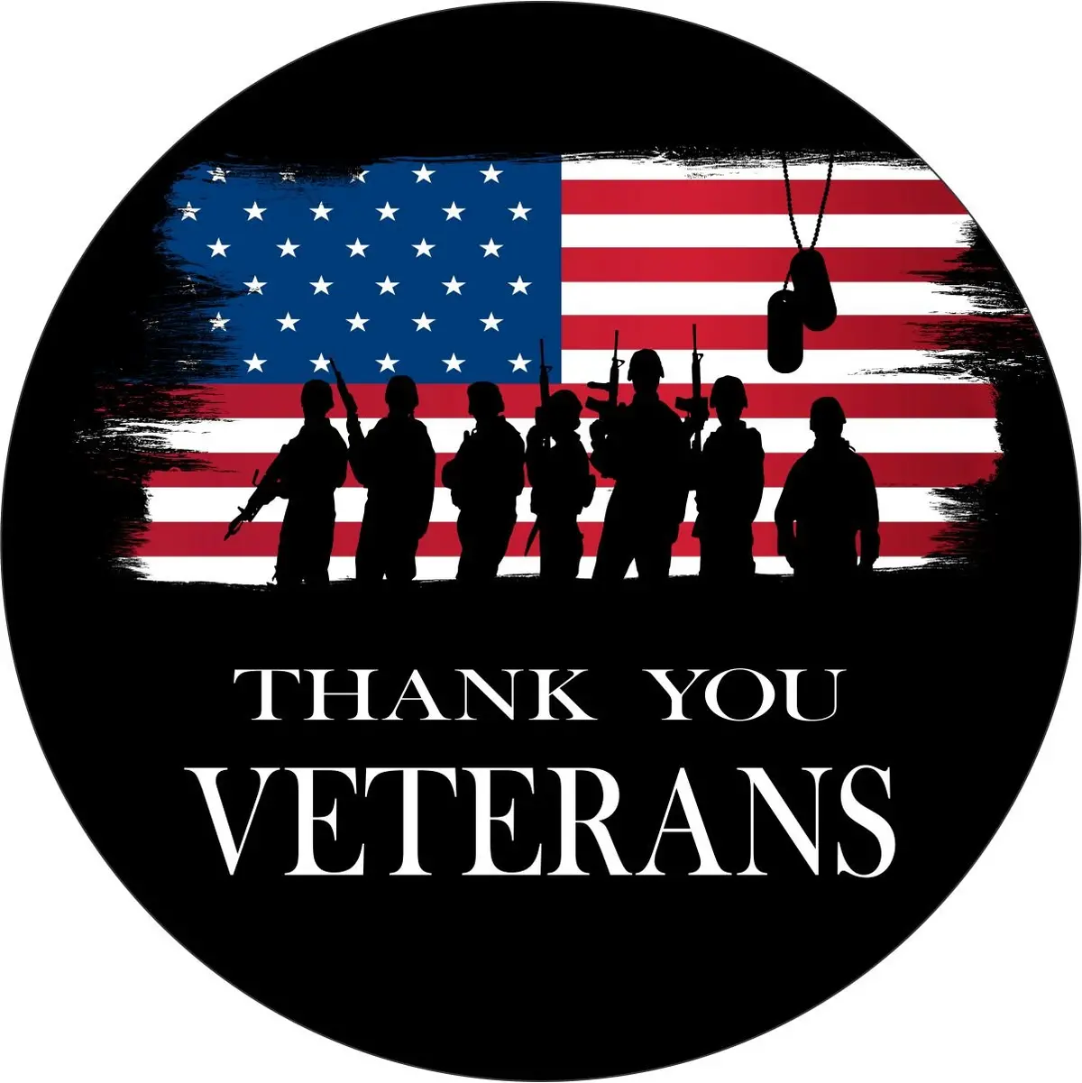 Thank You Veterans American Flag Spare Tire Cover - Jeep, Bronco, Rvs, Campers, Vans, Trailers 1