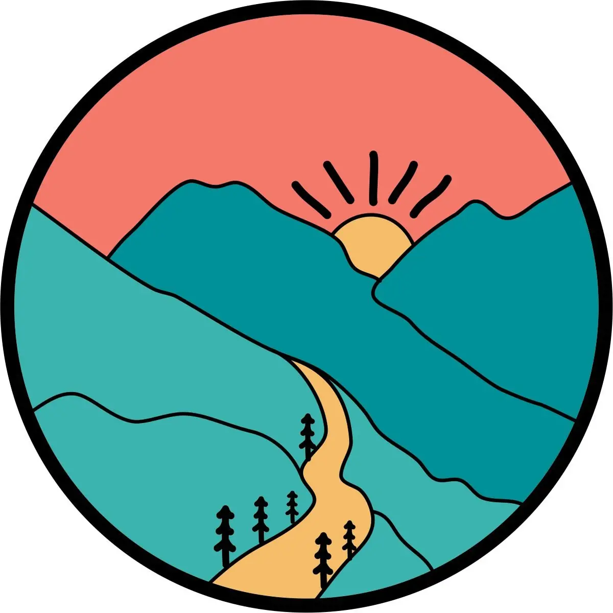 The Sun Shining Through The Mountains Spare Tire Cover For Jeep, Bronco, Rv, Camper, Trailer, & More 1