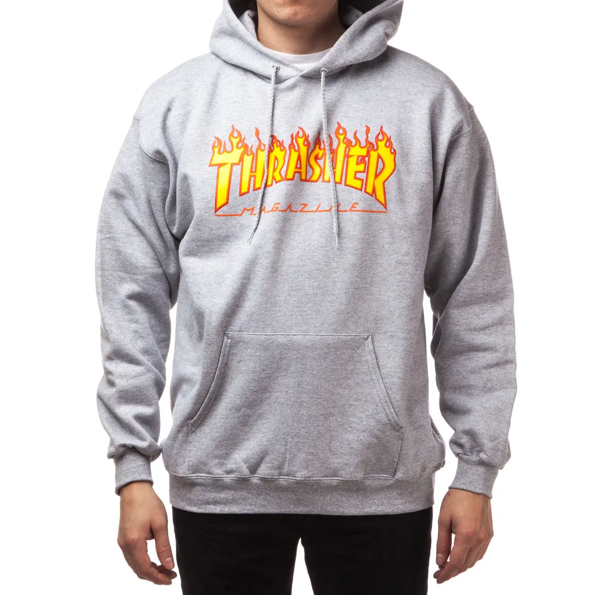 Thrasher Flame Hoodie - Grey 1