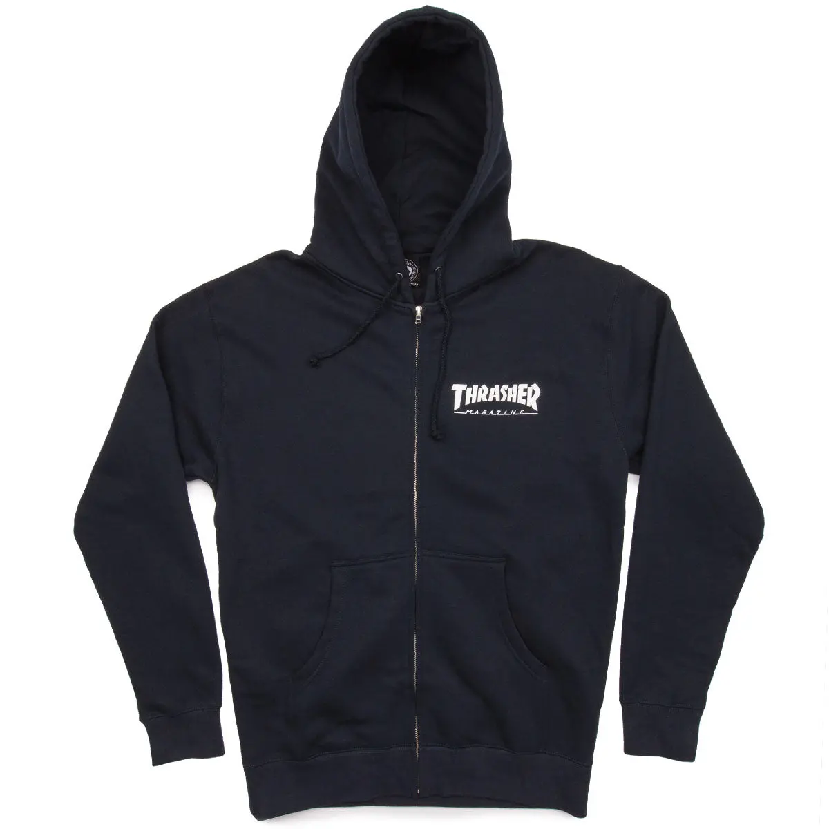 Thrasher Logo Zip Up Hoodie - Navy 1